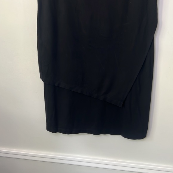 Lafayette 148 Black Sleeveless Faux Wrap Shift Dress - Picture 3 of 6